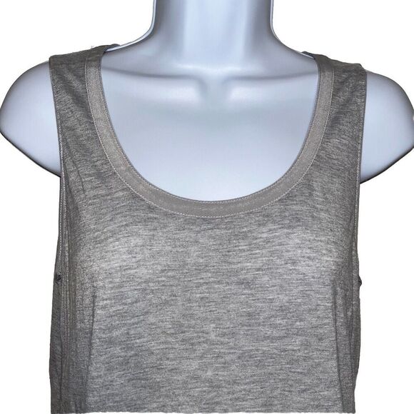 Women's VINCE (Small) Gray Minimalist Tank top 100% Viscose Silk Trim NWT $98 - Picture 3 of 14